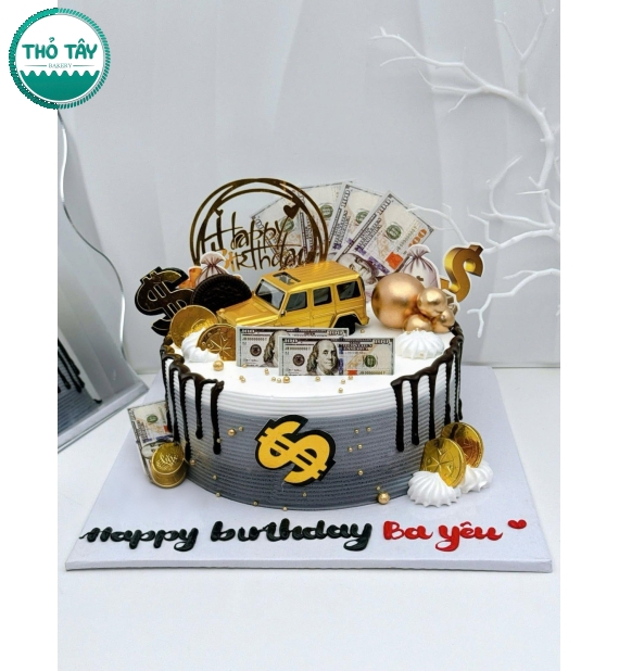 Bánh kem dành cho nam tone đen trắng