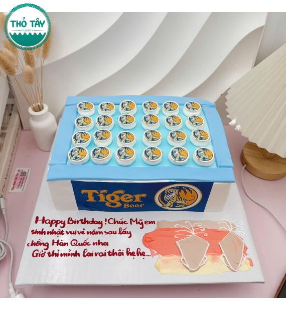 Bánh kem dành cho nam tạo hình thùng bia tiger