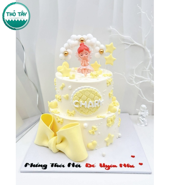 Bánh Kem thôi dành cho bé gái tone vàng 