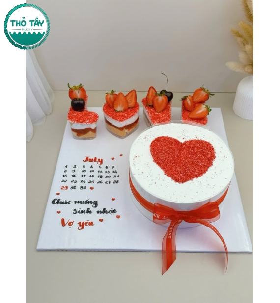 Sét bánh panna cotta kèm bánh kem tặng ngày lễ