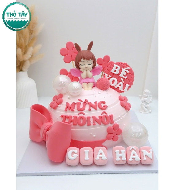 Bánh Kem thôi nôi dành cho bé gái tone hồng túi tiền 