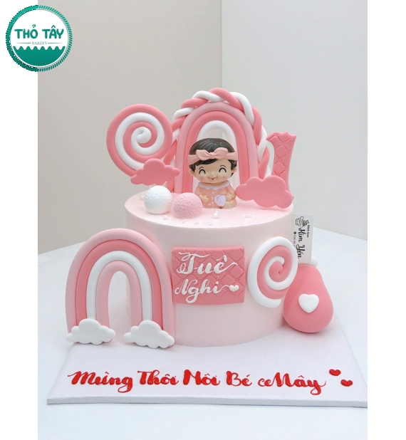 Bánh kem thôi nôi dành cho bé gái