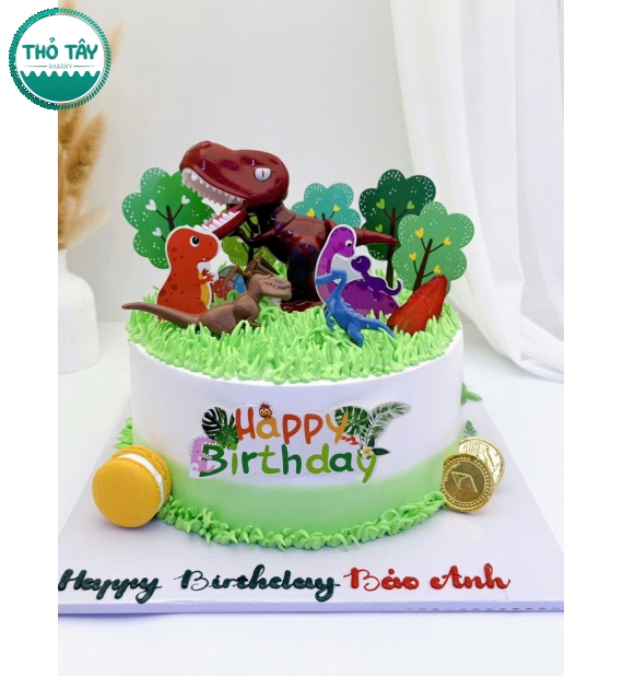 Bánh kem sinh nhật bé trai yêu khủng long