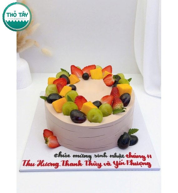 Mẫu bánh sinh nhật trái cây mix tươi ngon
