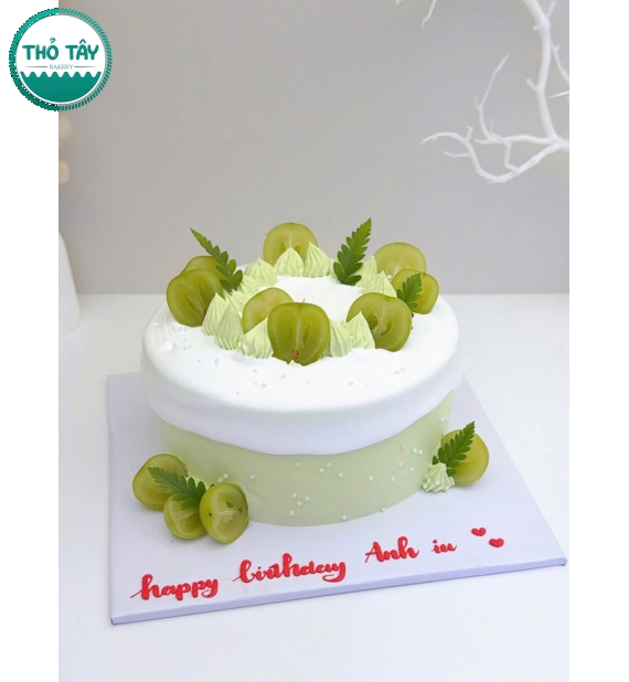 Mẫu bánh sinh nhật tặng anh yêu mix nho xanh