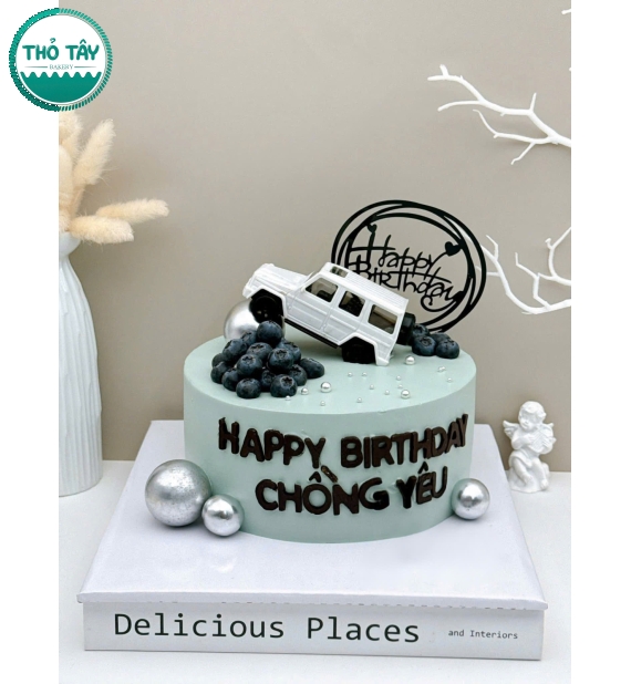 Bánh kem dành cho nam tone xanh