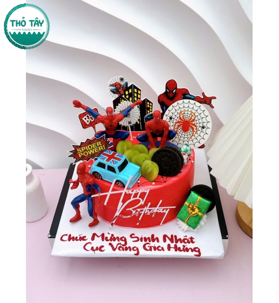 Bánh kem dành cho bé trai yêu thích người nhện-tiệm bánh ô môn cần thơ