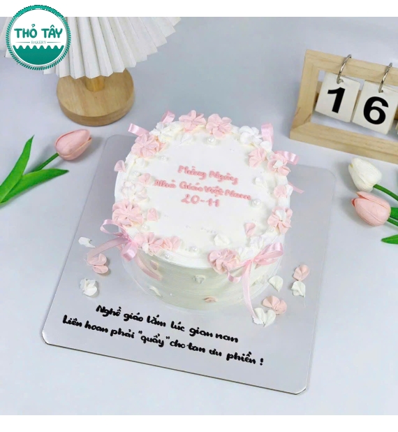 Bánh Kem dành tặng 20/11 viết câu cảm ơn tri ân
