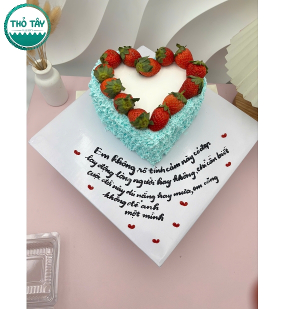 Bánh Kem hình trái tim chúc mừng sinh tặng anh yêu