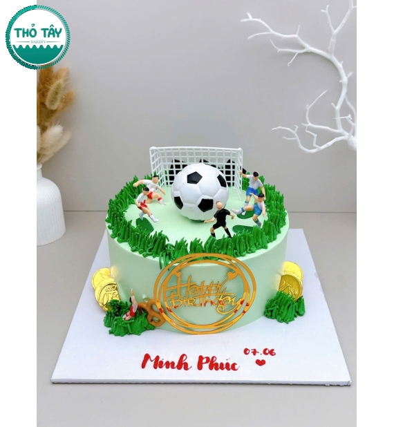 Bánh kem dành cho bé trai làm theo yêu cầu giao mê bóng đá