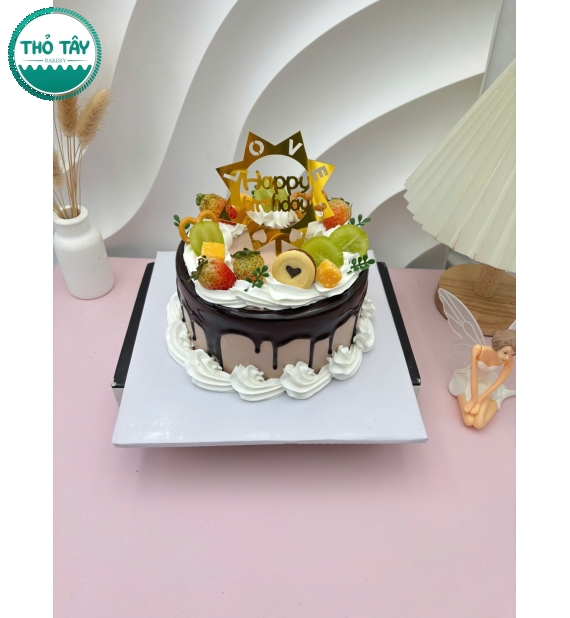 Bánh Kem trái cây hot 2025 socola kèm phụ kiện chữ