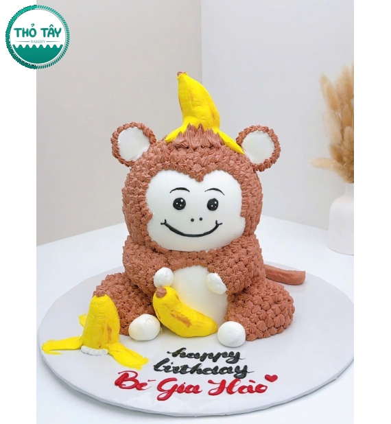 Bánh Kem tạo hình chú khỉ-bánh kem hot cần thơ