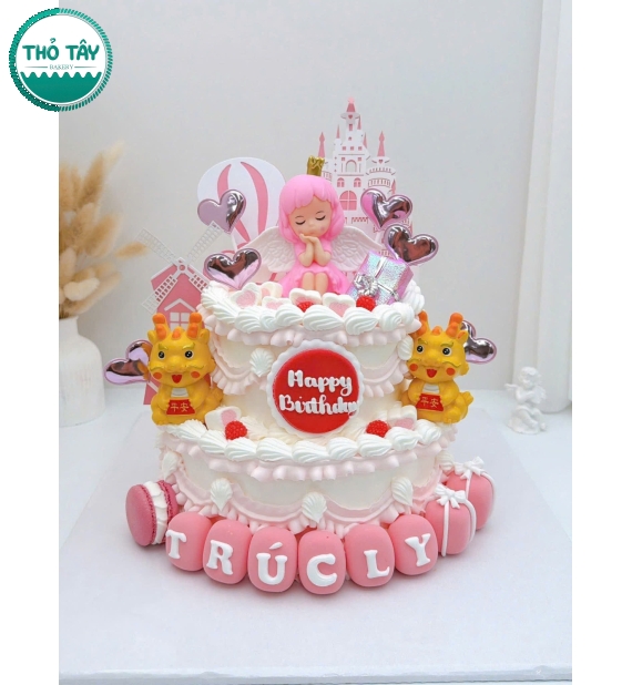 Bánh thôi nôi tạo 2 tầng dành cho bé gái