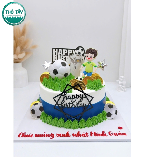 Bánh kem cho bé trai yêu thích bóng đá