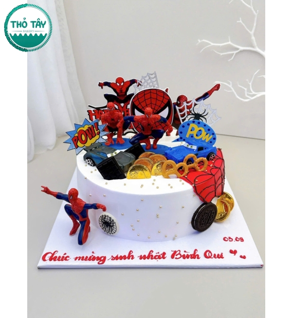 Bánh kem dành cho bé trai yêu thích người nhện 2025
