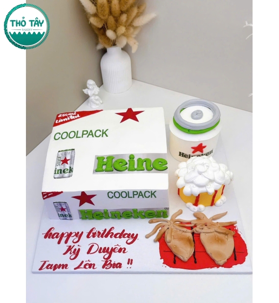 Bánh kem tạo hình bia heineken