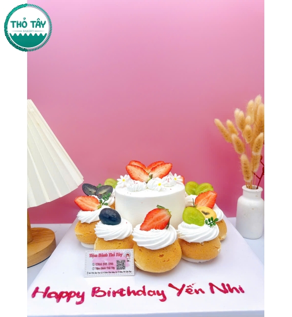 Bánh kem chúc mừng kèm su dai mừng sinh nhật nữ