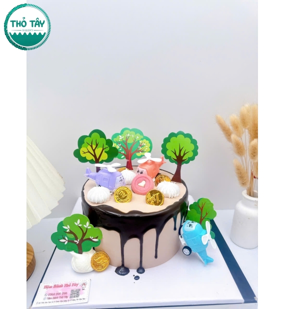 Bánh kem dành cho bé trai yêu thích máy bay lên 6 tuổi