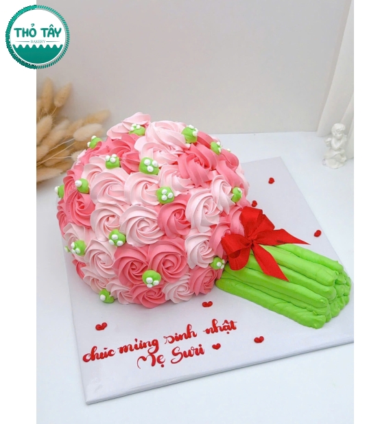 Bánh Kem dành cho nữ tạo hình bó hoa 