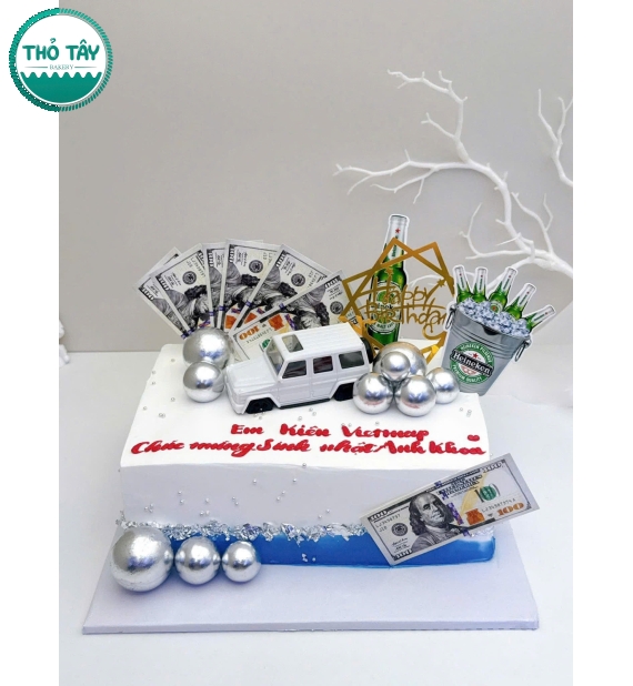 Bánh kem dành nam mẫu bánh hình vuông đẹp