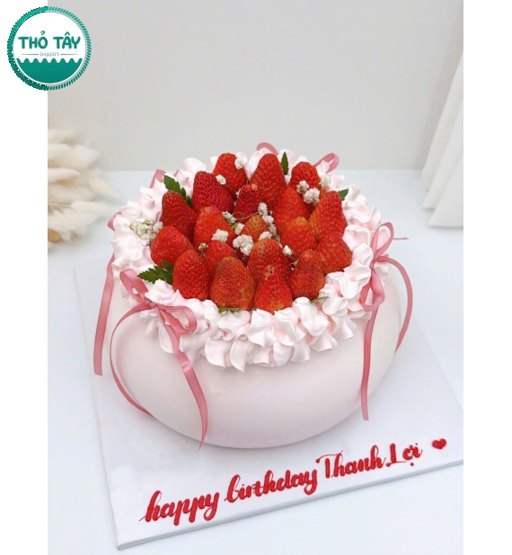 Bánh Kem trái cây túi hồng dâu tây