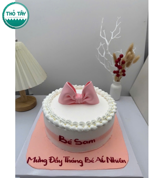 Bánh kem dành cho bé gái kèm nơ tạo hình 3d