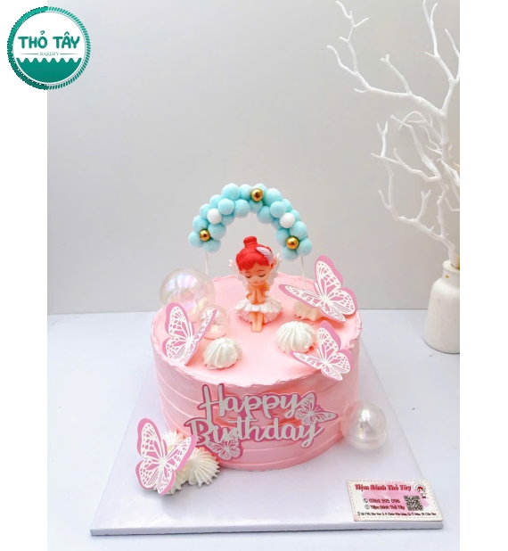 Bánh Kem mừng bé gái công chúa tone hồng hot 