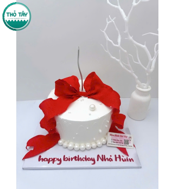 Bánh Kem dành cho nữ trang trí nơ đỏ hot