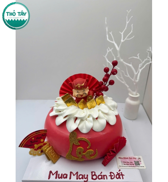 Bánh Kem khai trương tone đỏ làm theo yêu cầu