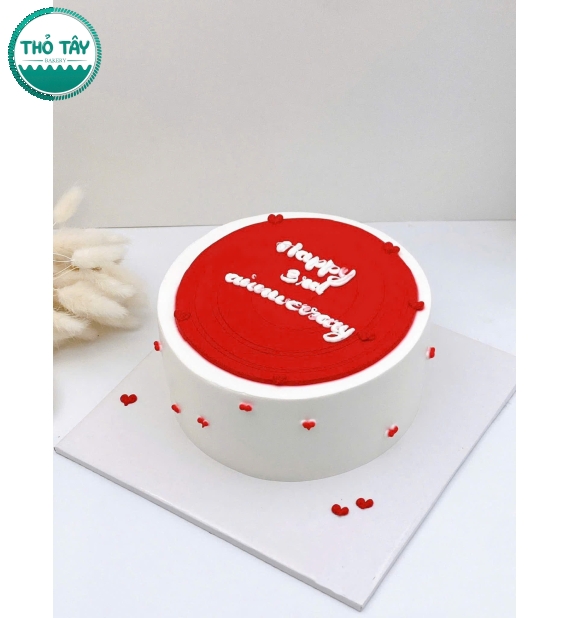 Bánh kem hàn quốc mẫu đẹp 2026 tone đỏ