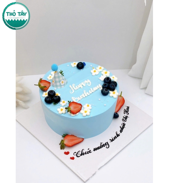 Bánh Kem trái cây tone xanh hot 2026