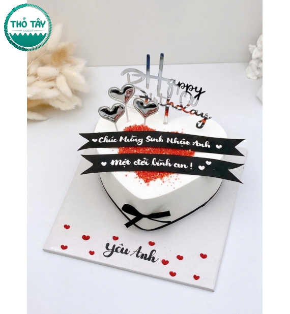 Bánh kem dành cho nam trái tim dành tặng anh yêu