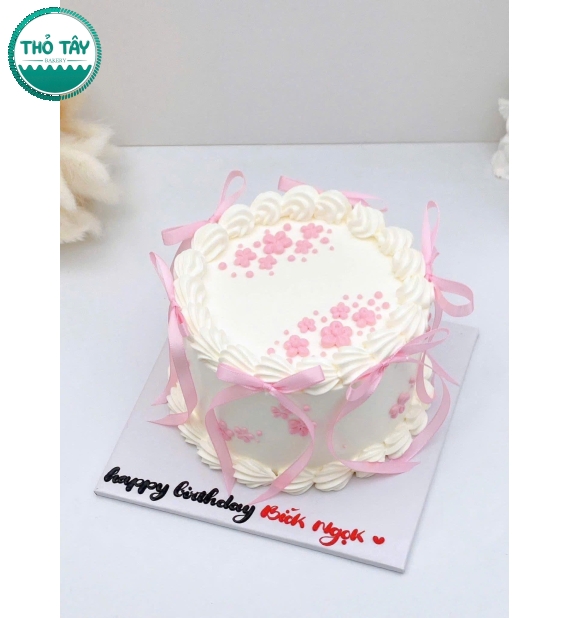 Bánh kem style Hàn Quốc dành cho nữ mẫu bánh nơ