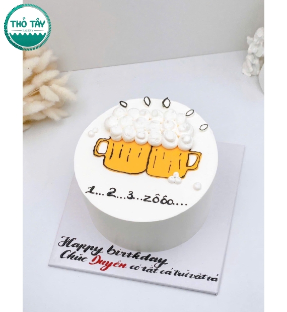 Bánh kem dành cho nam mẫu bánh 2 ly bia cụng nhau