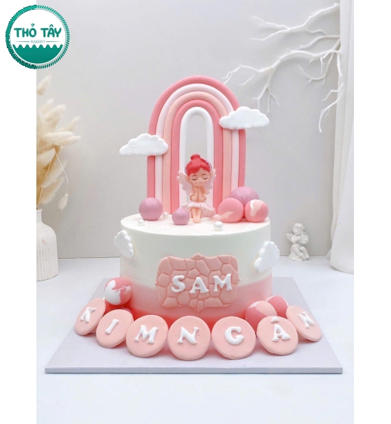 Bánh Kem thôi nôi dành cho bé gái tone hồng hot