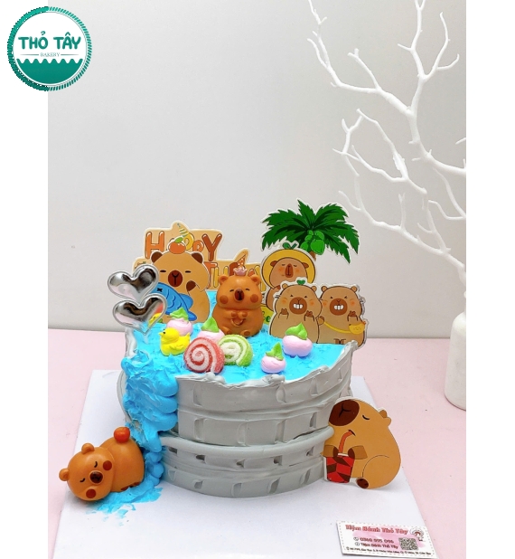 Bánh kem dành cho bé trai lên 7 tuổi yêu thích capypara