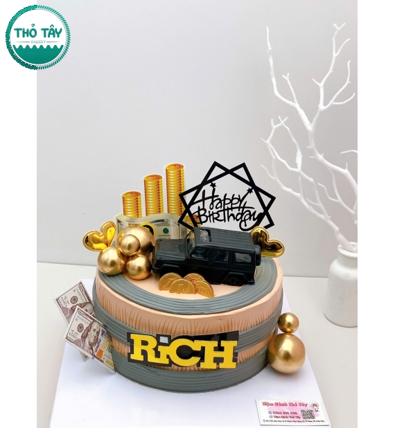 Bánh kem dành cho nam tone đen làm theo yêu cầu