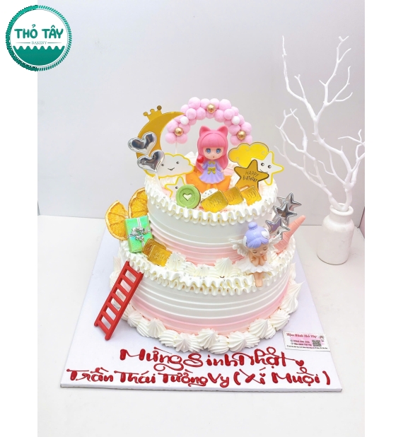Bánh thôi nôi cho bé gái công chúa 