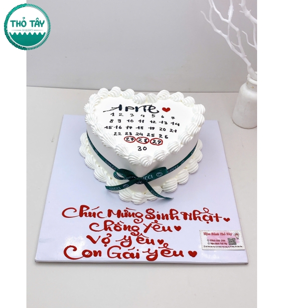 Bánh kem dành cho chồng yêu hinh trái tim 