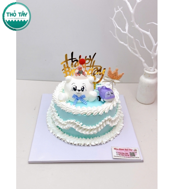 Bánh Kem dành cho bé gái tone xanh dương 