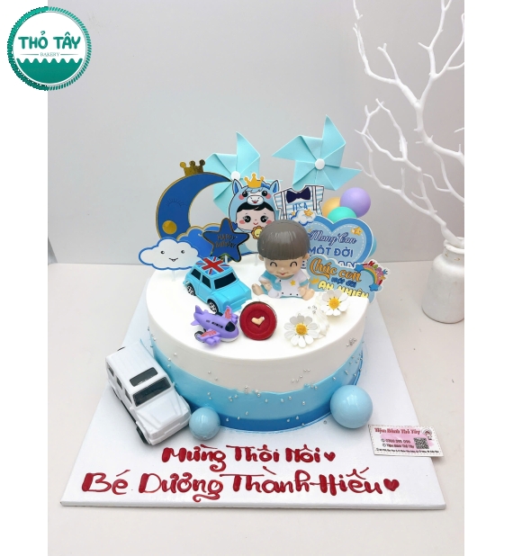 Bánh Kem Cho Bé Trai mẫu đơn giản thôi nôi