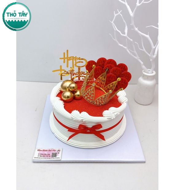 Bánh Kem chúc mừng sinh nhật bạn 18 tuổi tone đỏ 