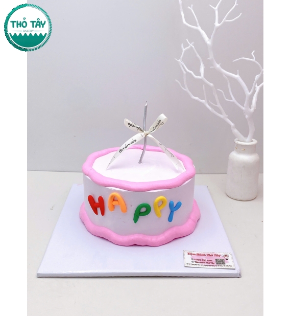 Bánh Kem chúc mừng sinh nhật bạn tone hồng 