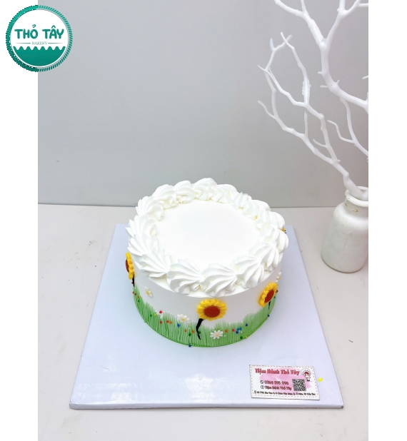 Bánh Kem chúc mừng sinh nhật bạn tone trắng
