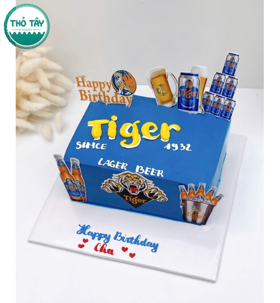 Bánh kem tạo hình thùng bia tiger hot 2026