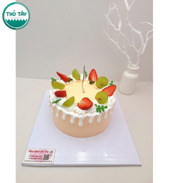 Bánh Kem trái cây tone màu cam pastel 