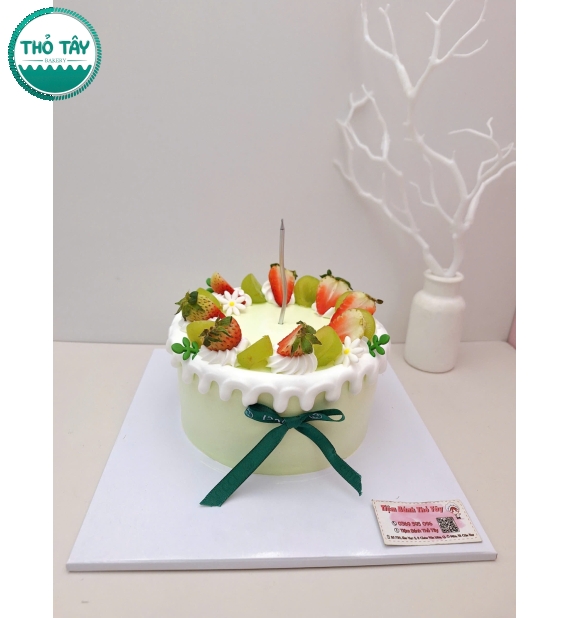 Bánh Kem trái cây tone xanh tặng con trai mẫu hot