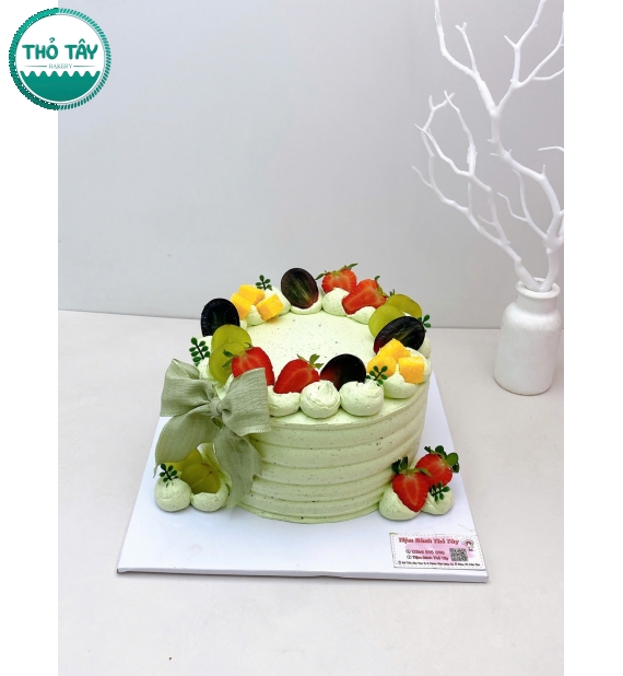 Bánh Kem Trái Cây tone xanh cây hot tại Thỏ Tây 