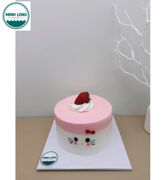 Bánh Kem Hàn Quốc tone hồng vẻ hình chibi đáng yêu 