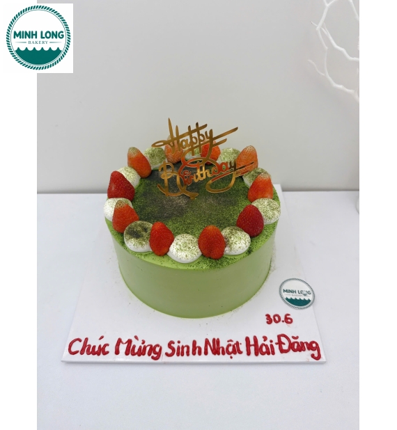 Bánh Kem trái cây tone xanh hot mix dâu tây 